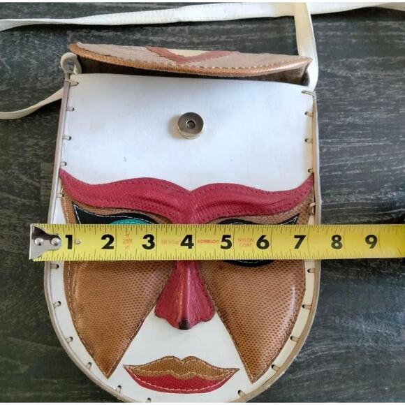 RARE VINTAGE 1980’s “MILLE FIORI” POLYCHROME LEATHER FACE MASK HANDBAG - Picture 4 of 7